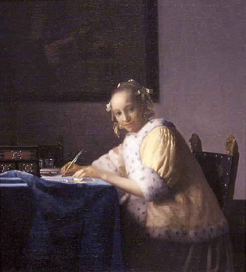 Johannes Vermeer A lady writing. oil painting picture